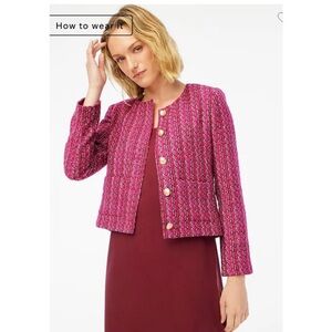 J. Crew Factory Pink Tweed Blazer